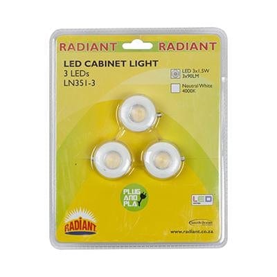 Radiant - Led Cabinet Downlight 230v 3x1.5w 35mm C/o Energy Saving - RD306