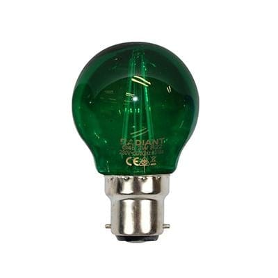 Radiant - Filament G45 Colour B22 LED 2w Green - RLL089