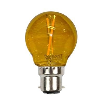 Radiant - Filament G45 Colour B22 LED 2w Yellow - RLL086