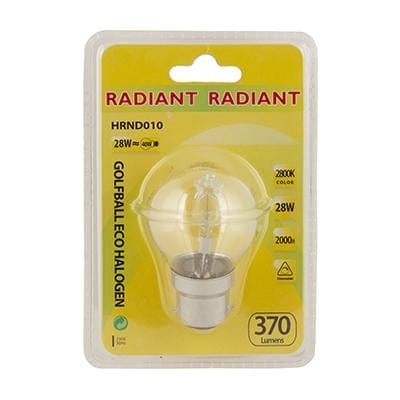 Radiant - Halogen Golfball Eco B22 28w Clear Blister - RLH85