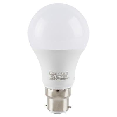 Radiant - Lamp A60 Frosted B22 LED 7w 5000K - RLL028