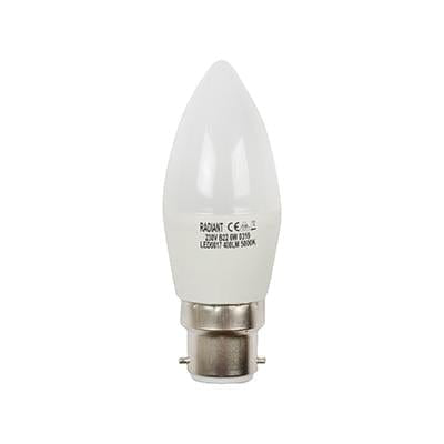 Radiant - Lamp Candle Frosted B22 LED 6w 5000k - RLL017