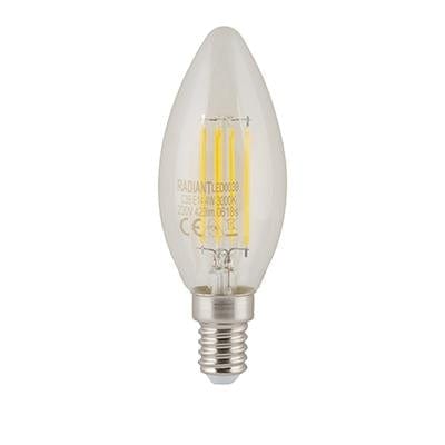 Radiant - Lamp Filament Candle Clear E14 LED 4w 3000k - RLL039