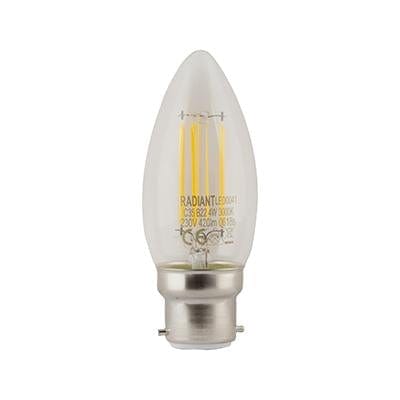 Radiant - Lamp Filament Clear Candle B22 LED 4w 3000K - RLL041