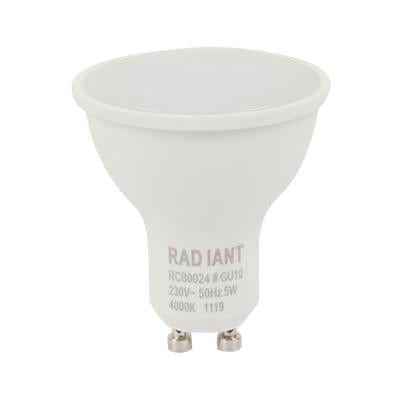 Radiant - LED GU10 5w 4000K Non Dimmable 4Pack - RLL280
