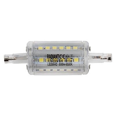 Radiant - R7s Clear J78mm LED 5w 6500K - RLL042