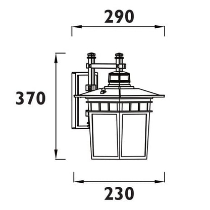 Radiant - Wall Light Outdoor Matt Black 1xE27 60w - RO216