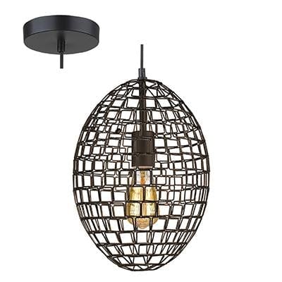 Radiant - Grid Oval Pendant Black 1xE27 - RP125