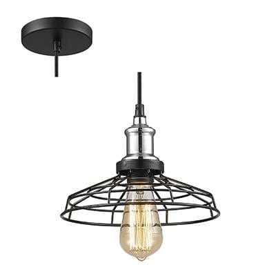 Radiant - Grid Pendant Black and Chrome 1xE27 - RP181