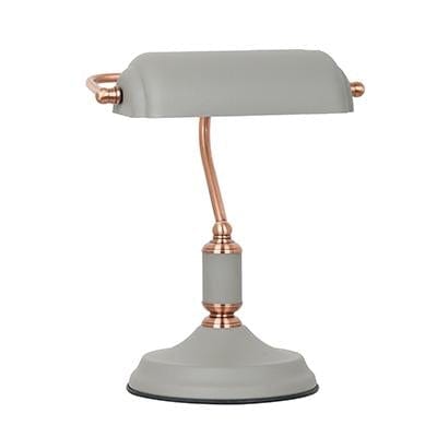 Radiant - Bankers Table Light Grey and Copper 1xE27 - RT54