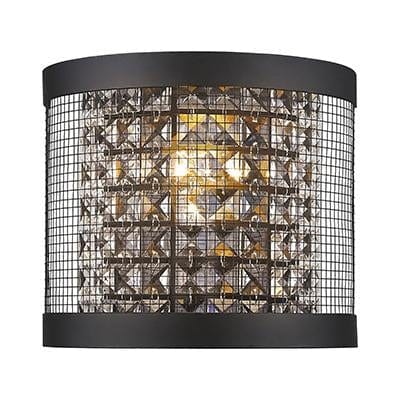 Radiant - Mesh and Crystal Wall Light Black 1xE27 - RW85