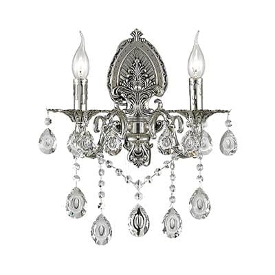 Radiant - Phil Crystal 2LT Wall Light Silver Black - RW147