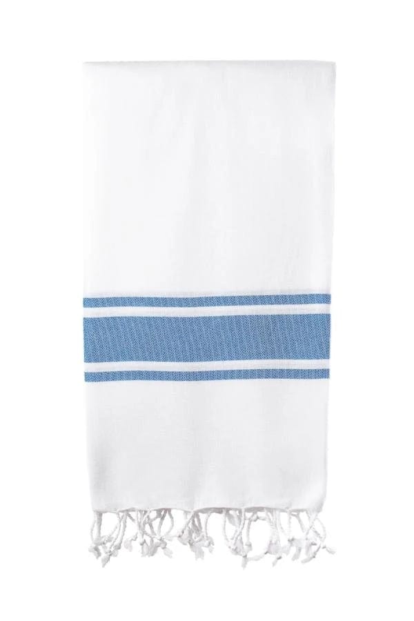 Ballito Turkish Towel ( 100 x 180 cm) White and Royal Blue