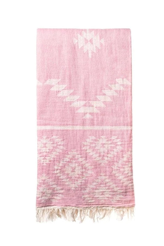 Kelim Turkish Towel (95 x 175)-CC - Kelim - Pink