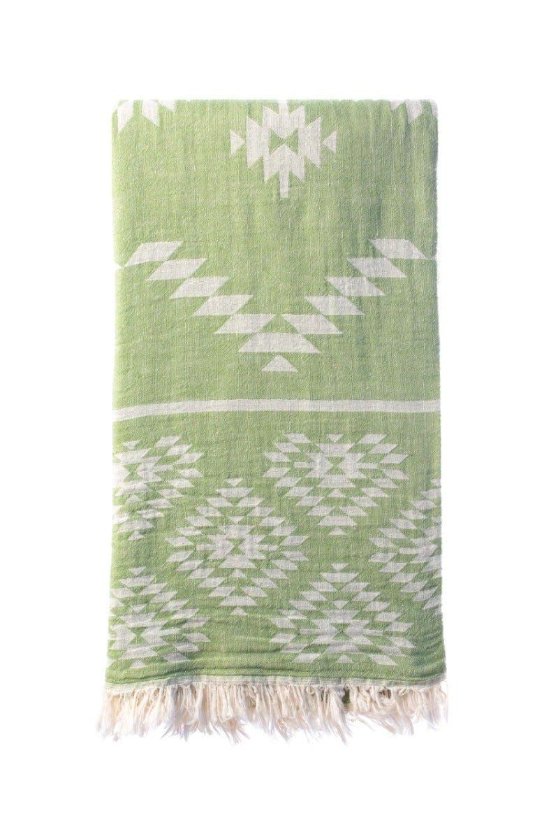 Kelim Turkish Towel (95 x 175)-CC - Kelim - Sage