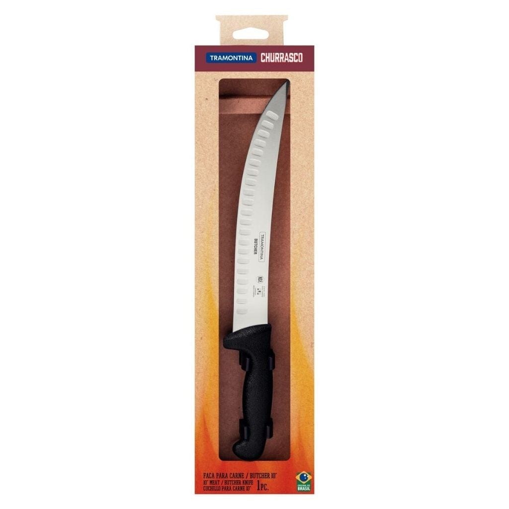 Tramontina Professional Master10 inch (25cm) Butcher/Fluted Knife, black - TRM-24658100