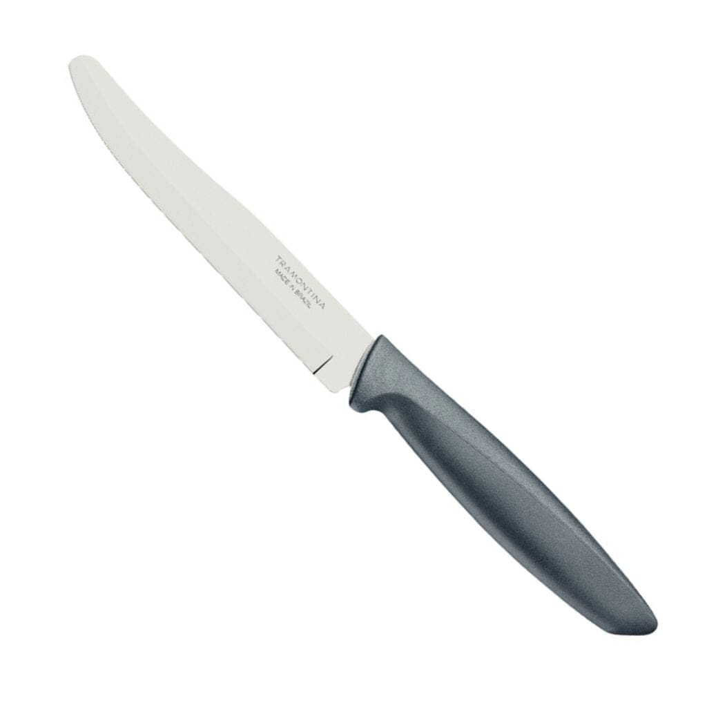 Tramontina Plenus Utility/Fruit Knife - Grey (13 cm) Round Smooth Blade - 12 Pack - TRM-23440865