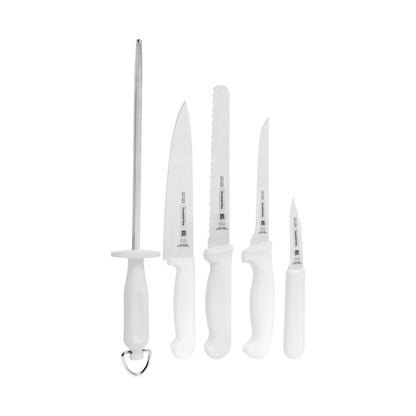 Tramontina Professional stainless steel chef's knife set with white polypropylene handles, 6 pcs - TRM-24699816