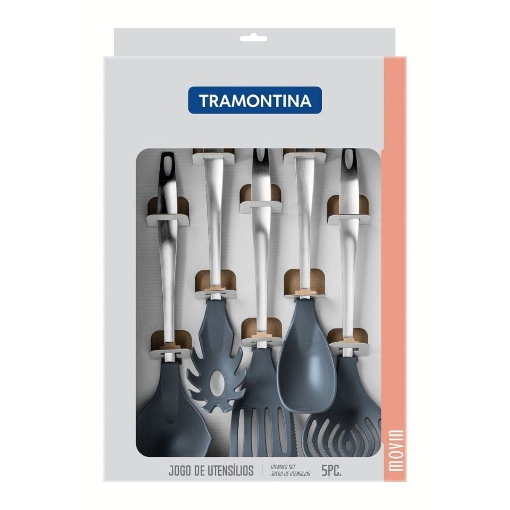 Tramontina Movin graphite gray nylon utensil set, 5 pc set - TRM-25799650