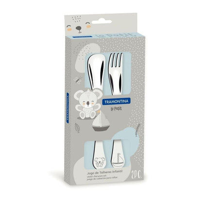 Tramontina Le Petit stainless steel children's flatware set for boys with shiny finish and relief design, 2 pc set - TRM-66973010