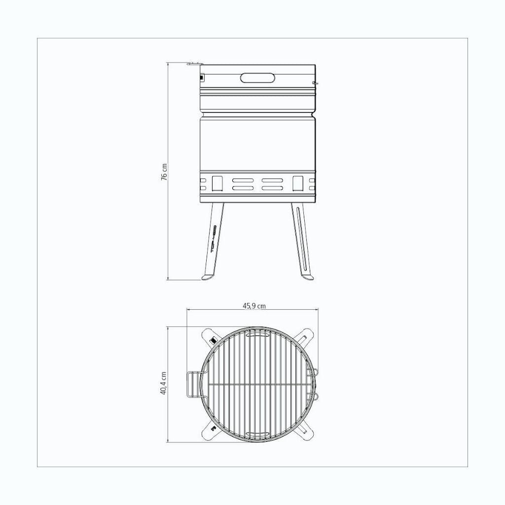 Tramontina TCP 400 stainless steel charcoal Braai with enameled steel charcoal tray - TRM-26500006