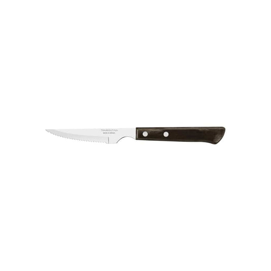 Tramontina 4 inch (10cm) Steak Knife Smooth Edge, brown - Braai - TRM-21419094