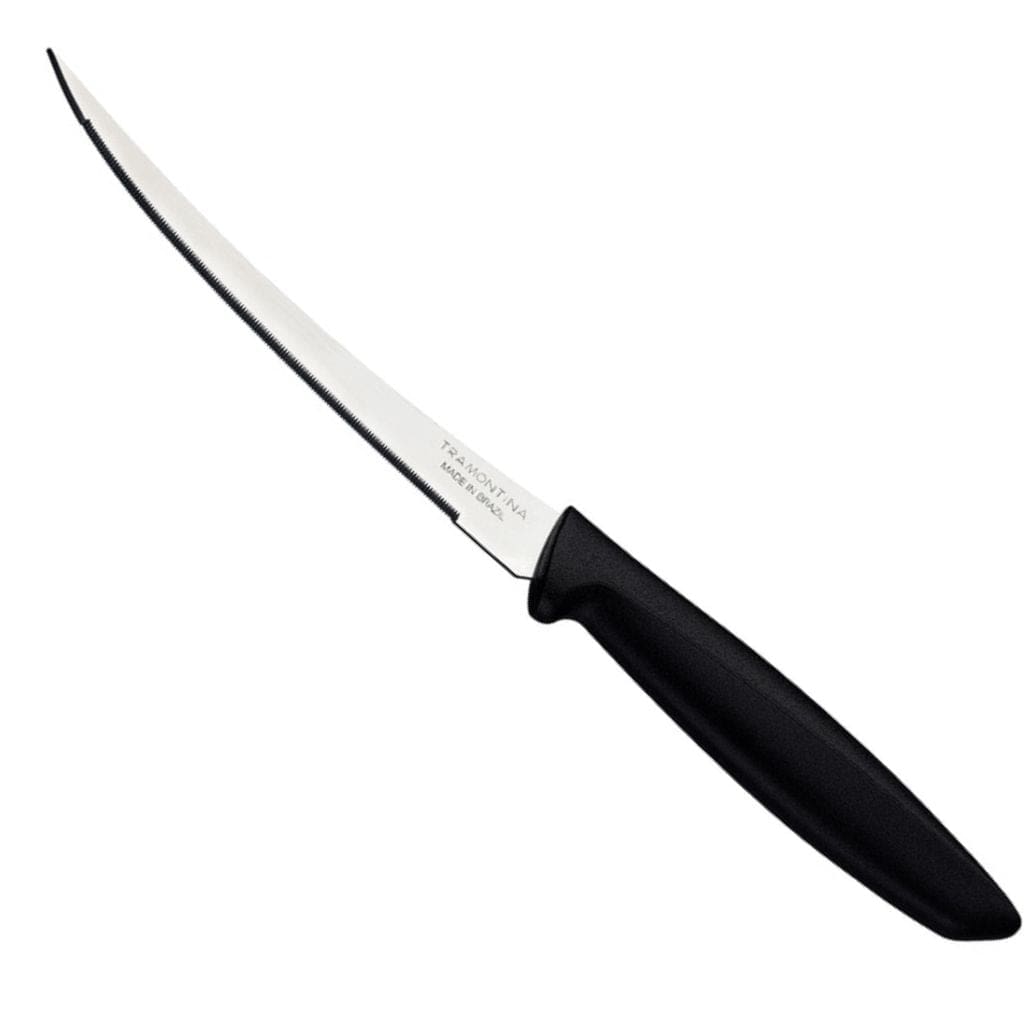 Tramontina Plenus Tomato Knife - Black (13 cm Stainless Steel Blade) 12 Pack - TRM-23428805