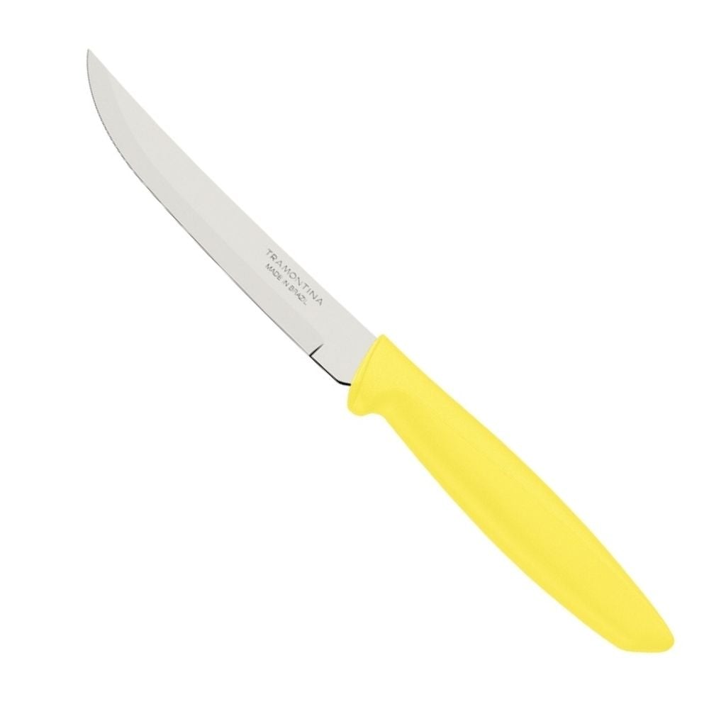 Tramontina Plenus Utility Knife - Yellow  (13 cm Smooth Blade) 12 Pack - TRM-23431855