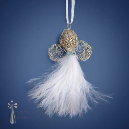 Karoo Angels - White Feathers and Silver Wire Sky Juweel Pendant